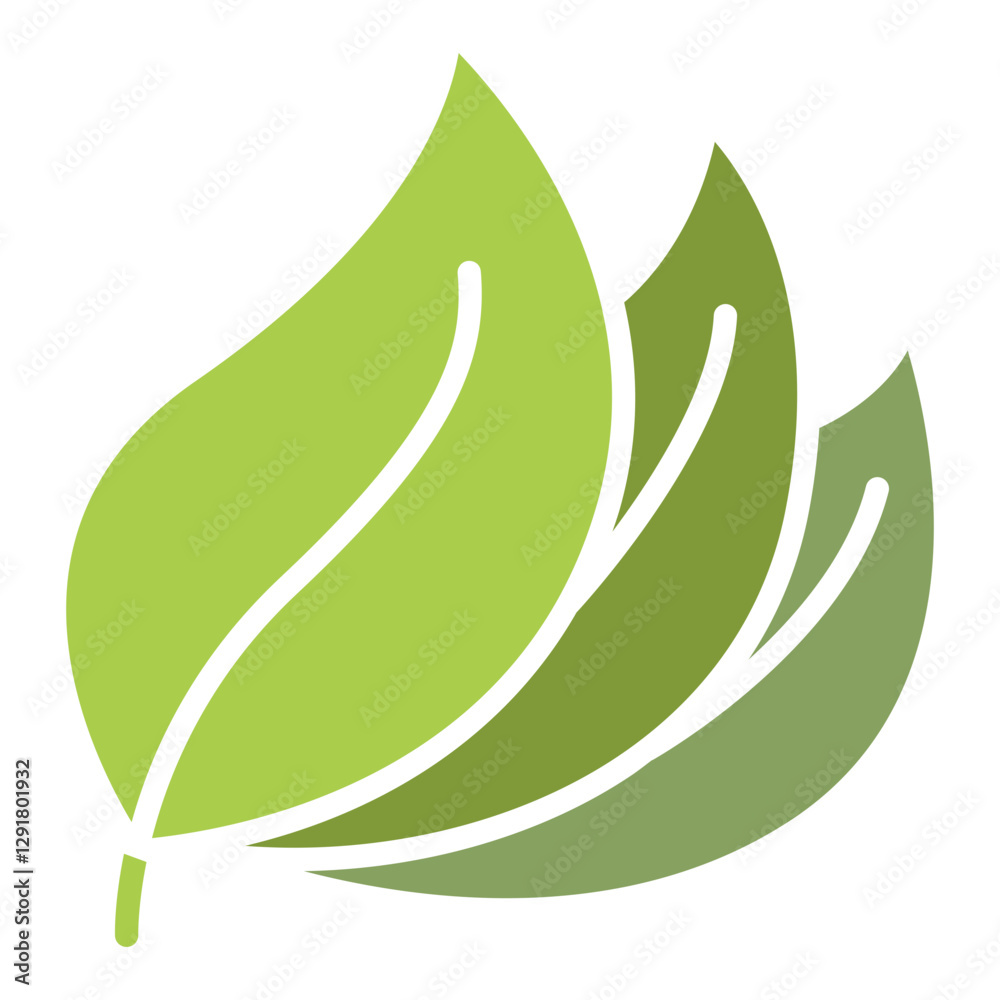 Leaf icon in flat color style Leaf icon in flat color style