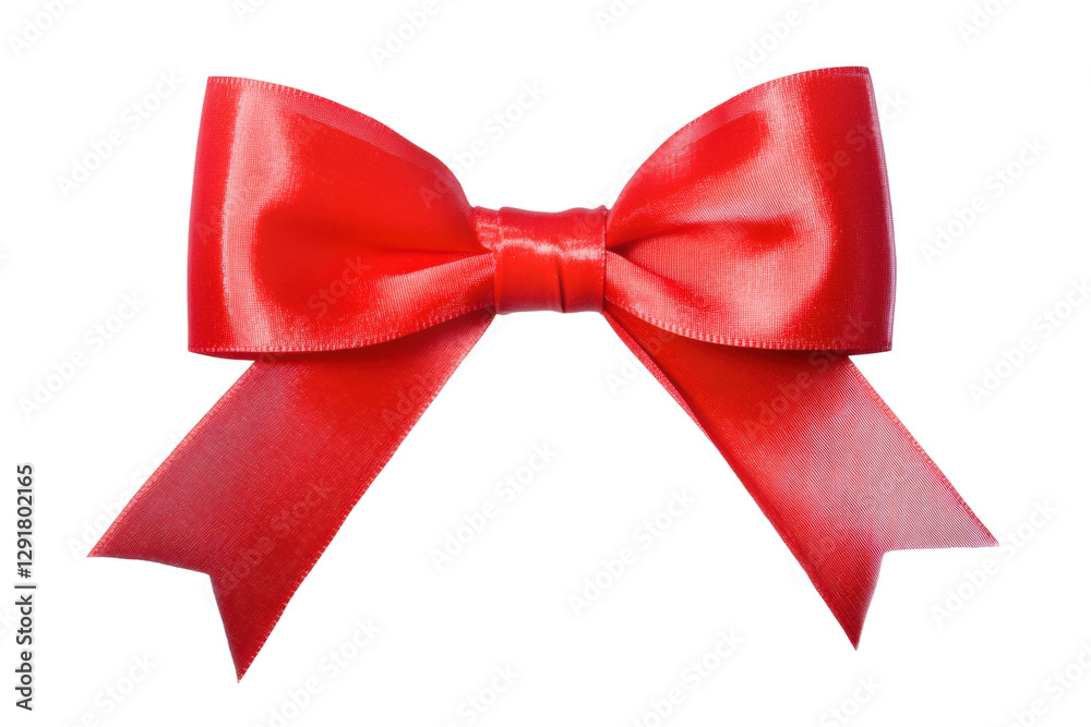 Fototapeta premium Elegant red ribbon bow floating in air, cut out