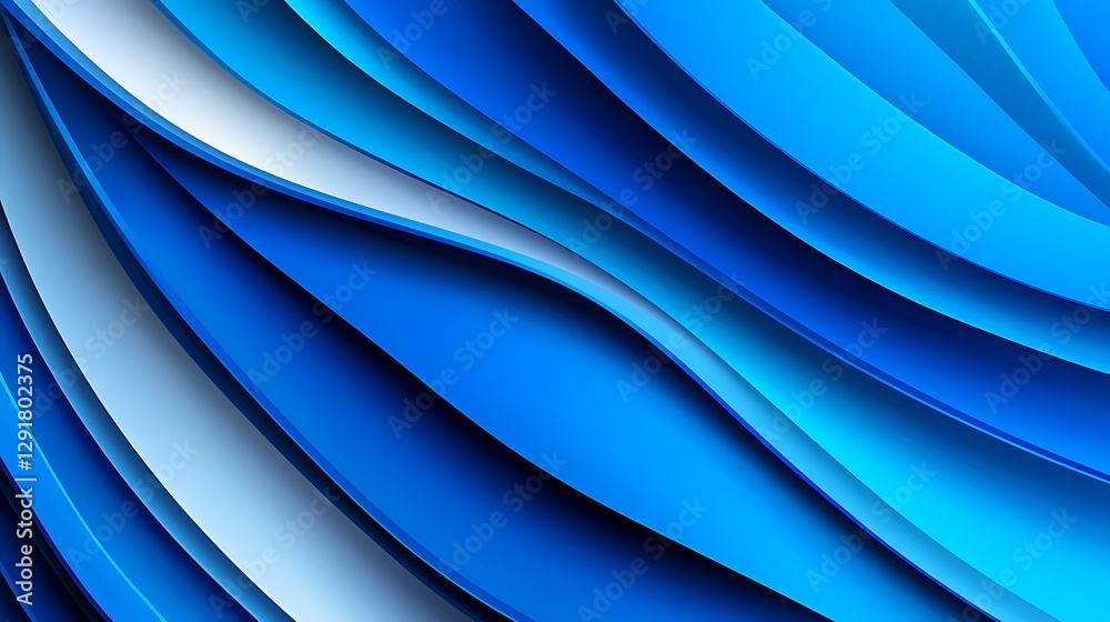Fototapeta premium Blue smooth waves overlay. Abstract background for web design and presentations