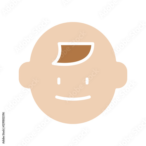 Baby icon in flat color style