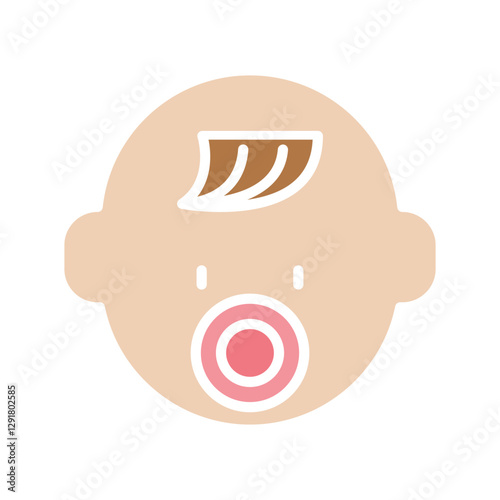 Baby icon in flat color style