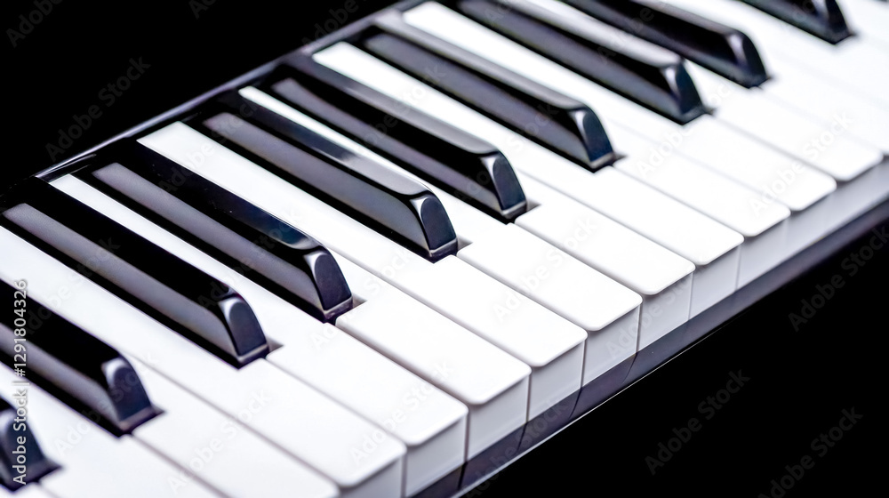 Close up of piano keys creating a harmonious musical pattern Close up of piano keys creating a harmonious musical pattern