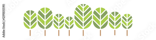 Forest graphic background in flat color style