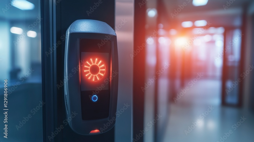 Obraz premium Access Control Device in Modern Office Environment