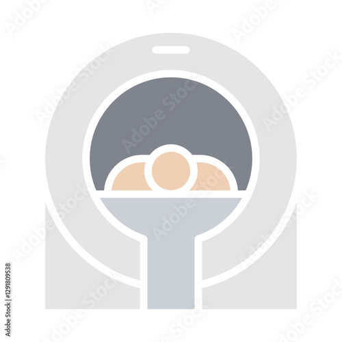 MRI scan icon in flat color style