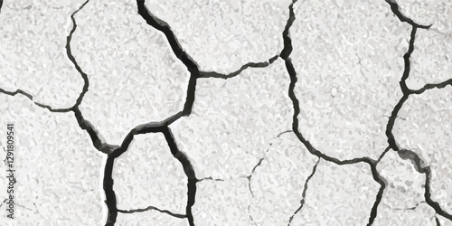 Cracked and Broken Earthquake Surface Vector Overlays with Distressed Wall, Floor, and Ground Textures in Black, White, and Grey, Representing the Aftermath of Earthquake Damage.
