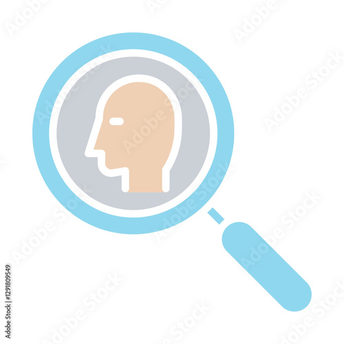 Searching people con in flat color style