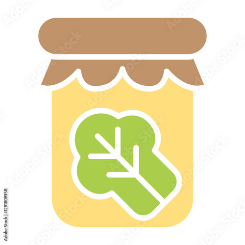Kimchi icon in flat color style