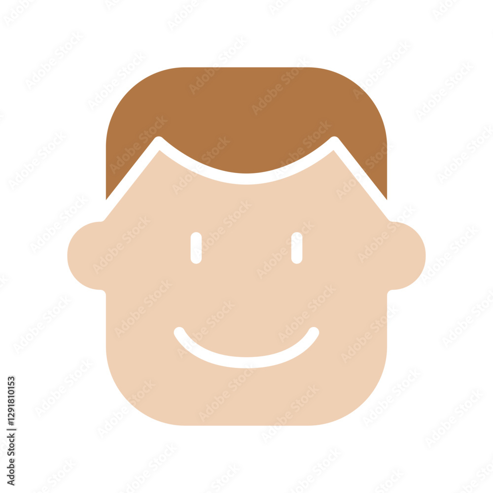 Man icon in flat color style Man icon in flat color style