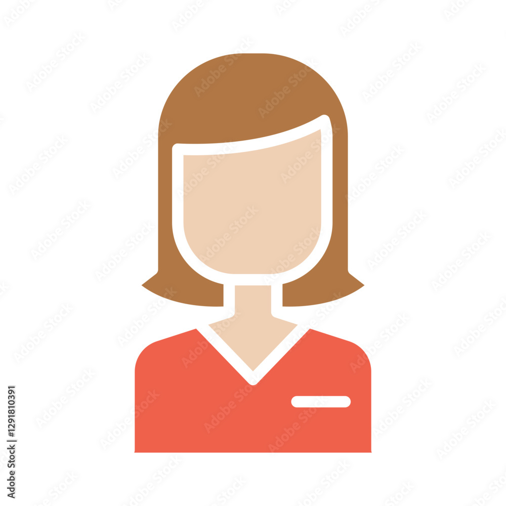 Business Woman icon in flat color style Business Woman icon in flat color style