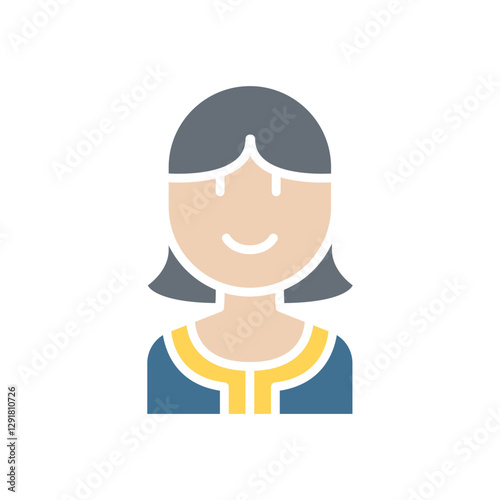 Singaporean icon in flat color style