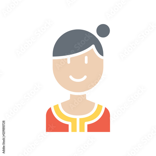 Singaporean icon in flat color style