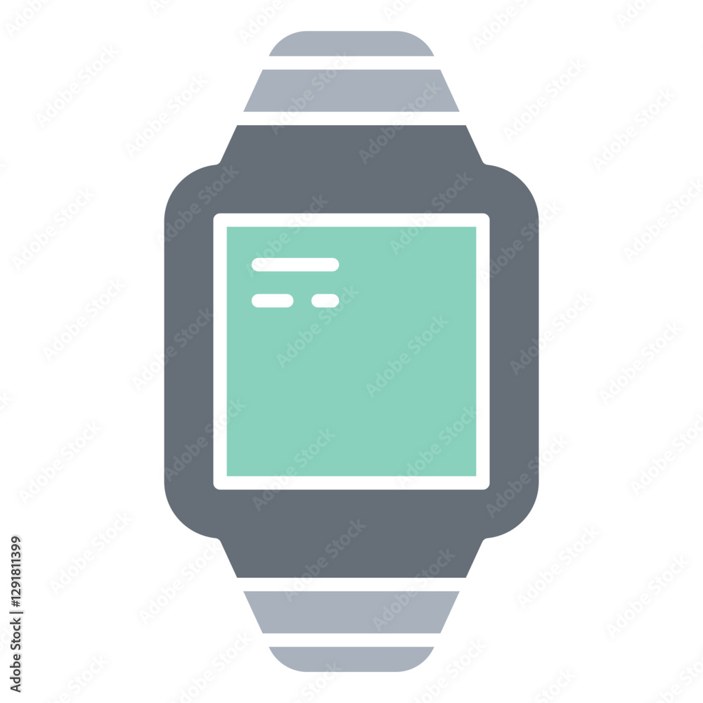 Smartwatch icon in flat color style Smartwatch icon in flat color style