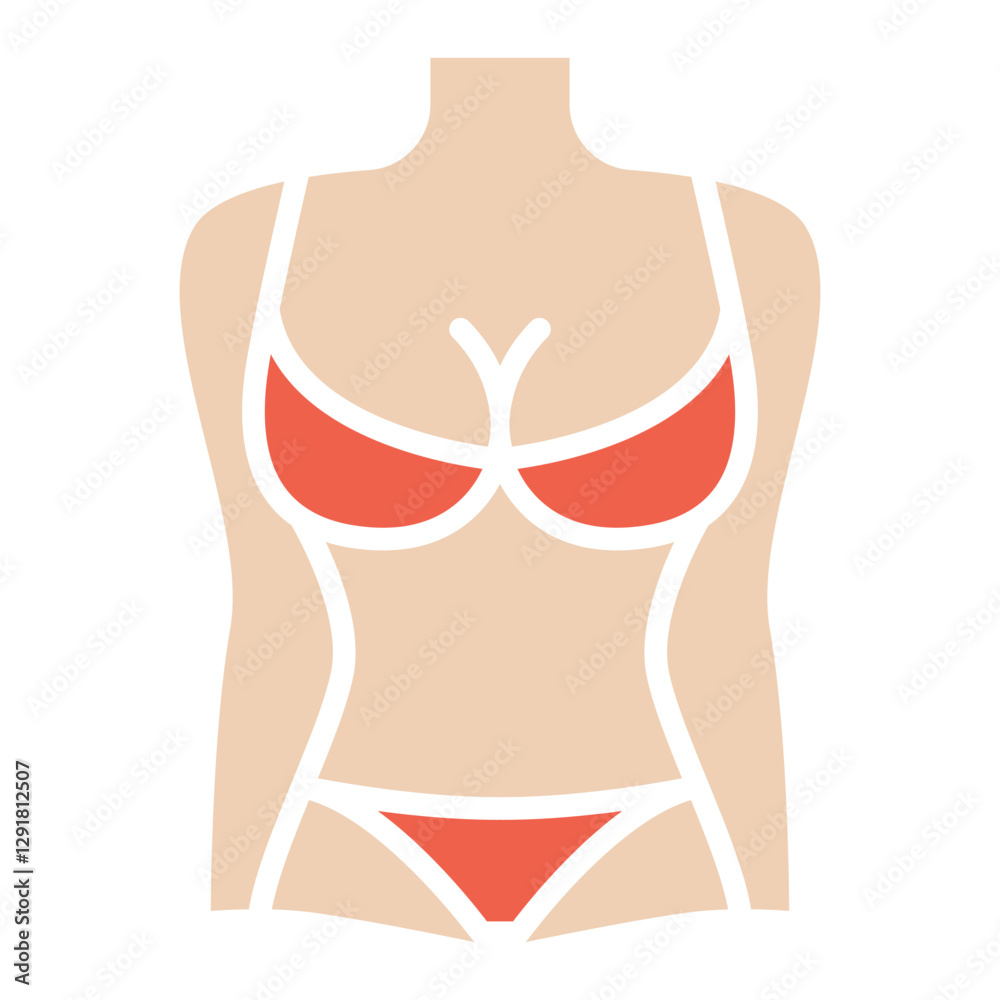 © Ai7 - bikini icon in flat color style © Ai7 - bikini icon in flat color style