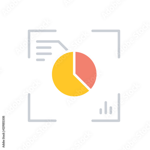 graph, chart, diagram icon in flat color style