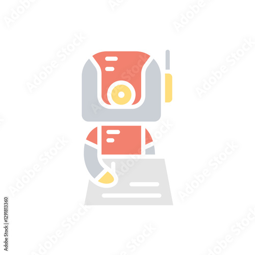 machine learning icon in flat color style