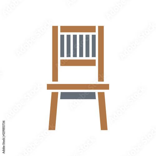 Chair icon in flat color style