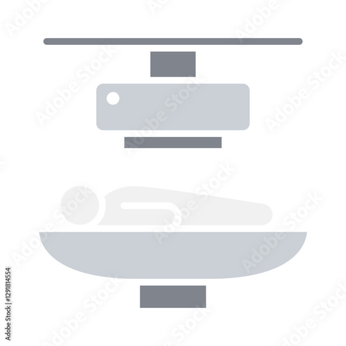 MRI scanner icon in flat color style