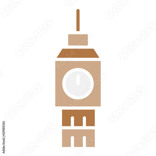 Big ben icon in flat color style