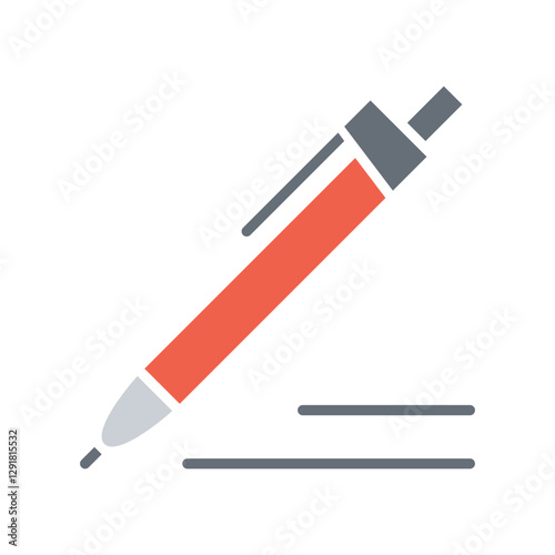 Take note icon in flat color style