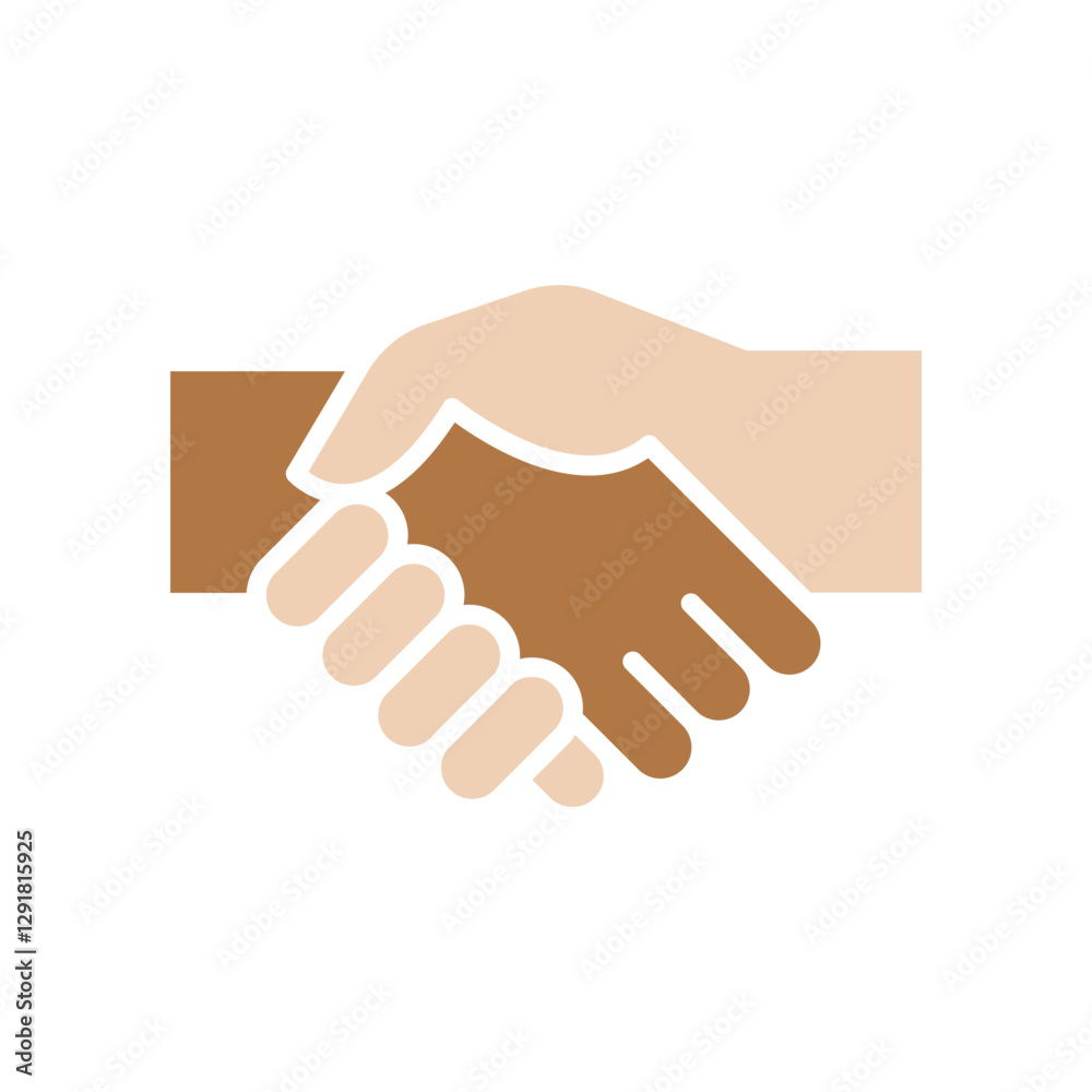 shake hands icon in flat color style shake hands icon in flat color style
