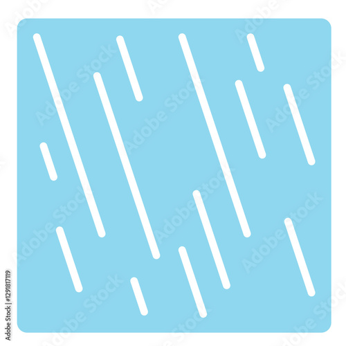Rain icon in flat color style