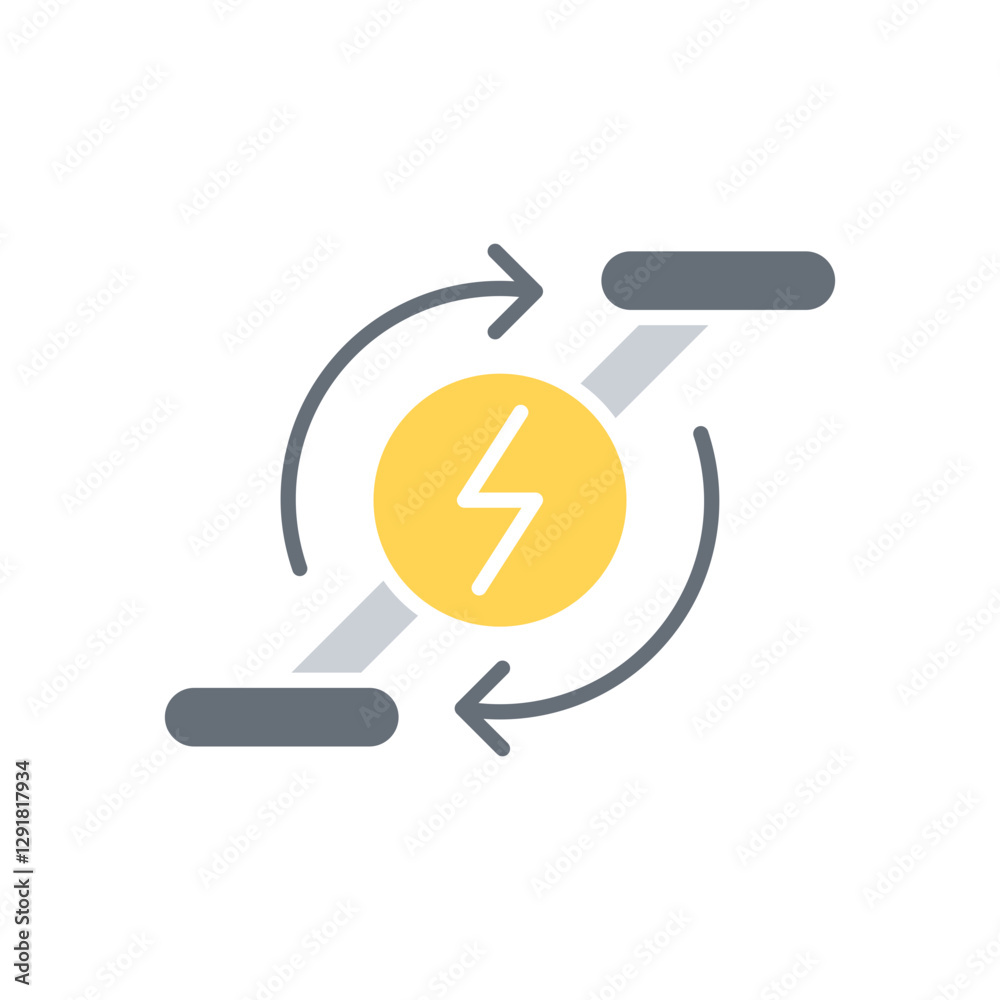 Electric bike, e-bike icon in flat color style Electric bike, e-bike icon in flat color style