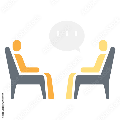 Psychotherapy icon in flat color style