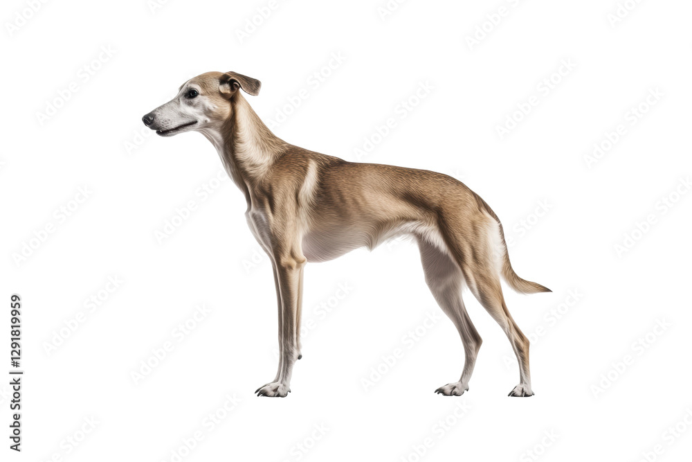 Elegant standing dog in profile, cut out Elegant standing dog in profile, cut out