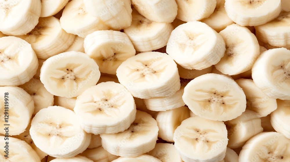 Close-up of sliced bananas, prepared for smoothies or snacks Close-up of sliced bananas, prepared for smoothies or snacks