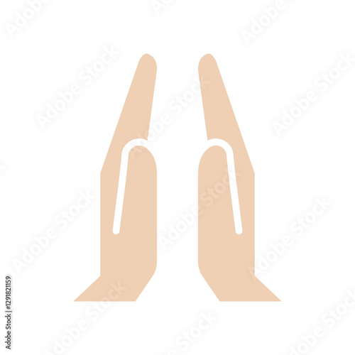 Pray icon in flat color style