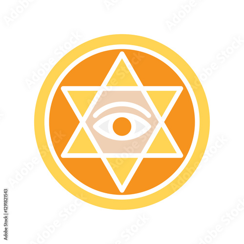 Astrology icon in flat color style