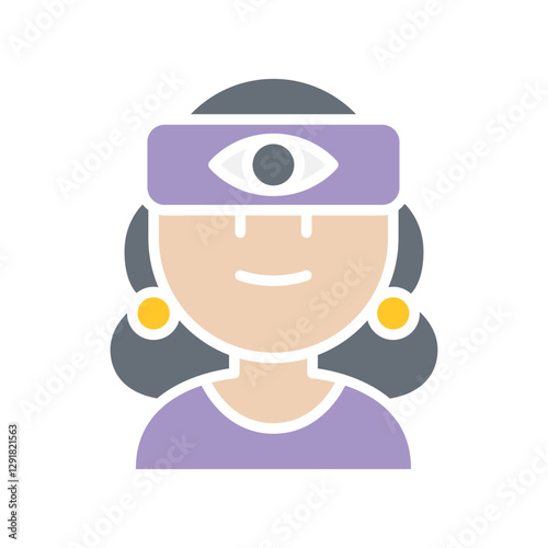 Necromancer icon in flat color style