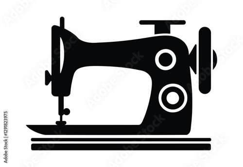 Sewing Machine Silhouette vector illustration on white background