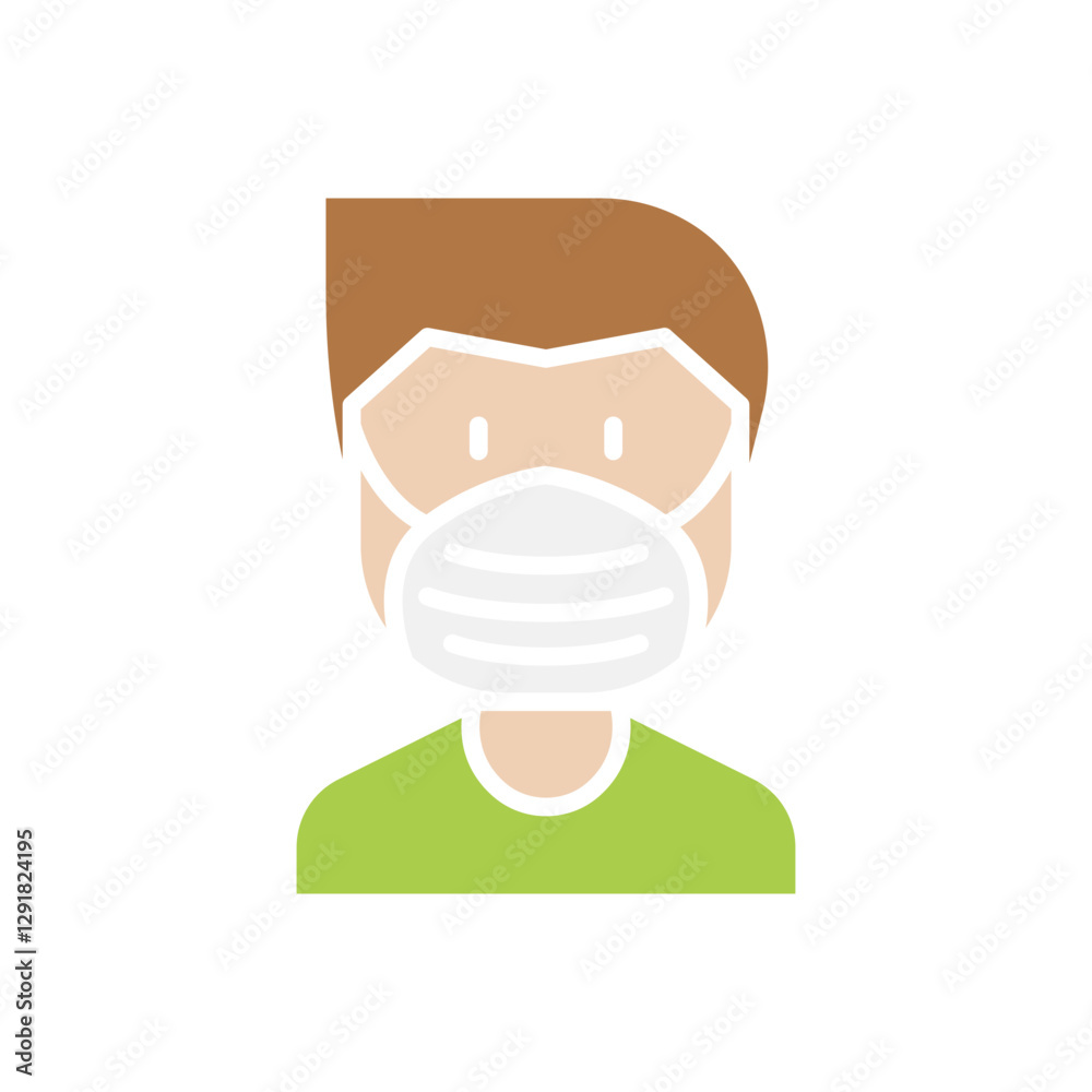 Sickness icon in flat color style Sickness icon in flat color style
