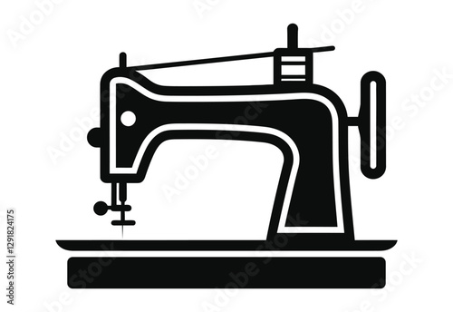 Sewing Machine Silhouette vector illustration on white background
