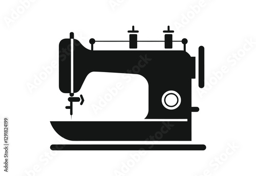 Sewing Machine Silhouette vector illustration on white background