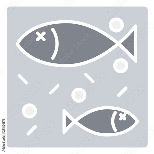 Water pollution icon in flat color style