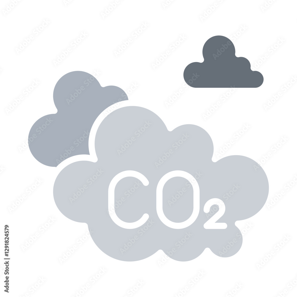 Obraz premium Air pollution icon in flat color style