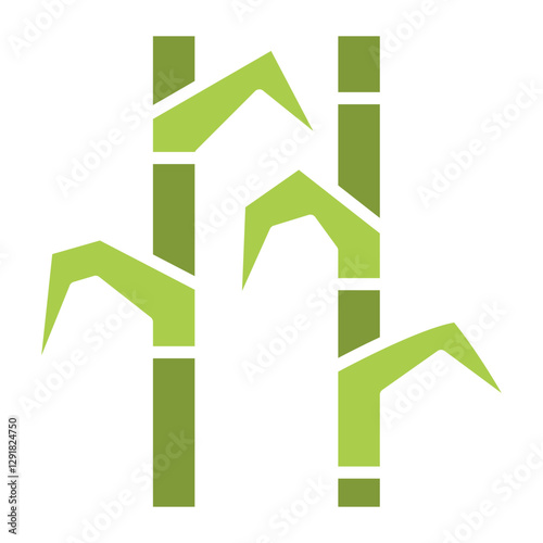 Sugar cane icon in flat color style