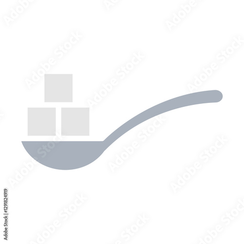 Sugar cube icon in flat color style