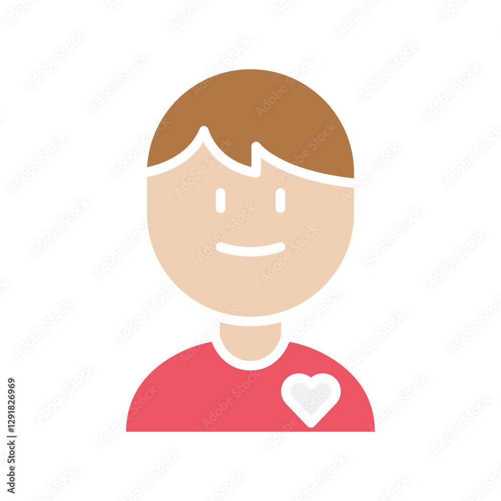 Volunteer icon in flat color style Volunteer icon in flat color style