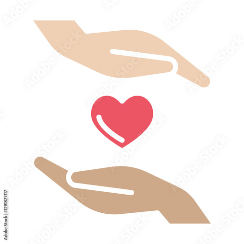 Care icon in flat color style