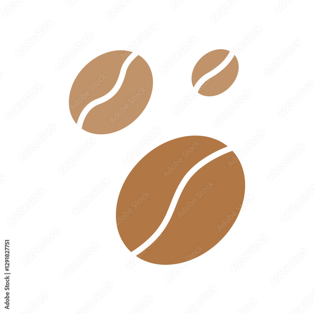 Coffee beans icon in flat color style Coffee beans icon in flat color style