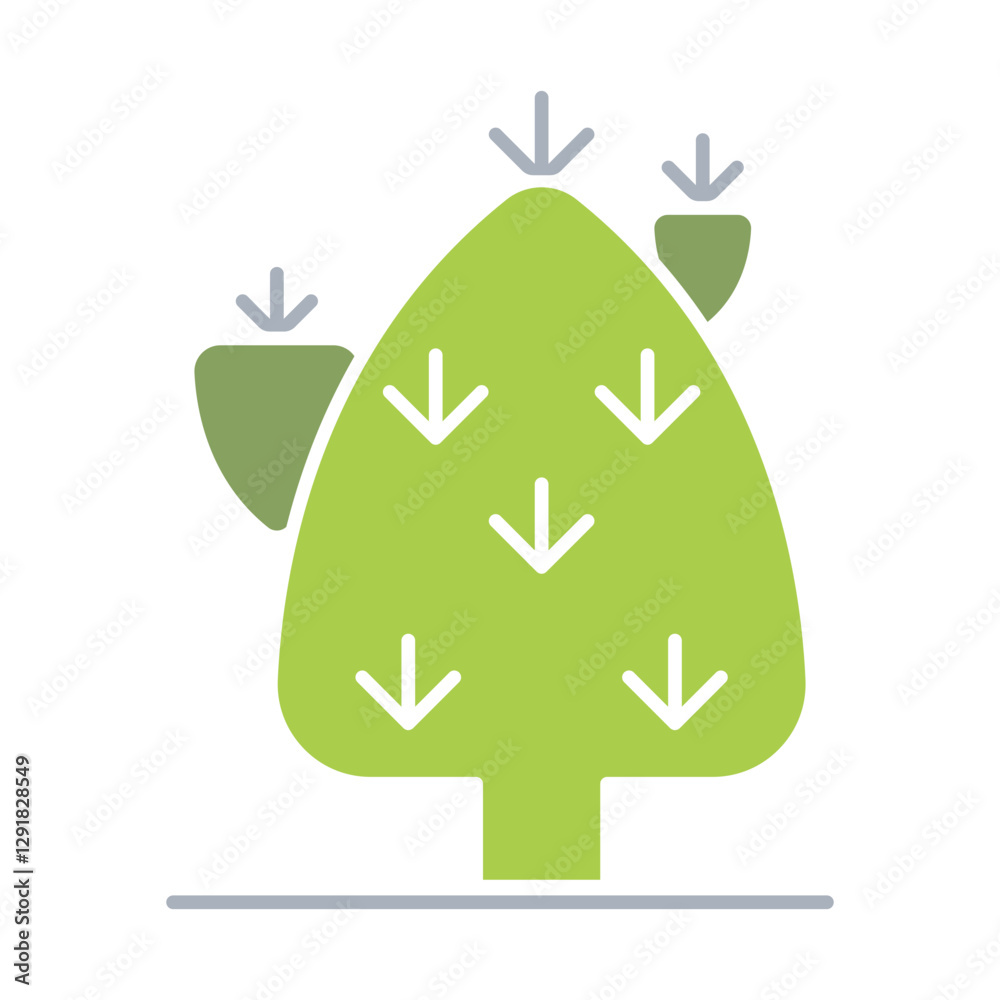 Christmas cactus icon in flat color style Christmas cactus icon in flat color style