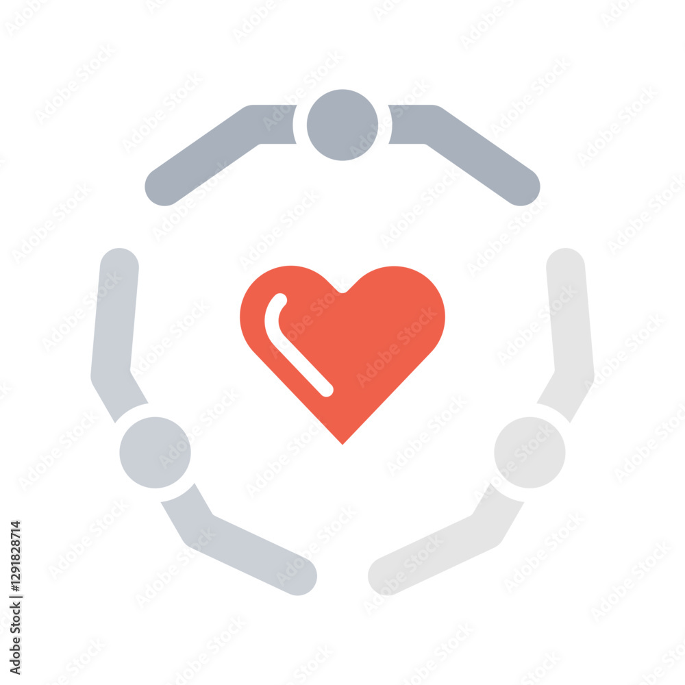 Charity icon in flat color style Charity icon in flat color style