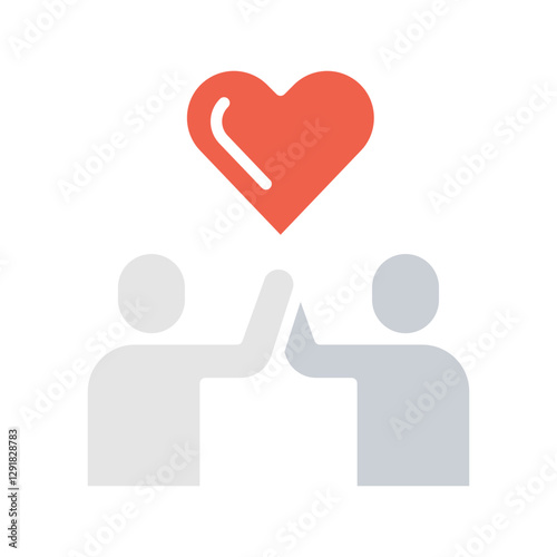 Friendship icon in flat color style
