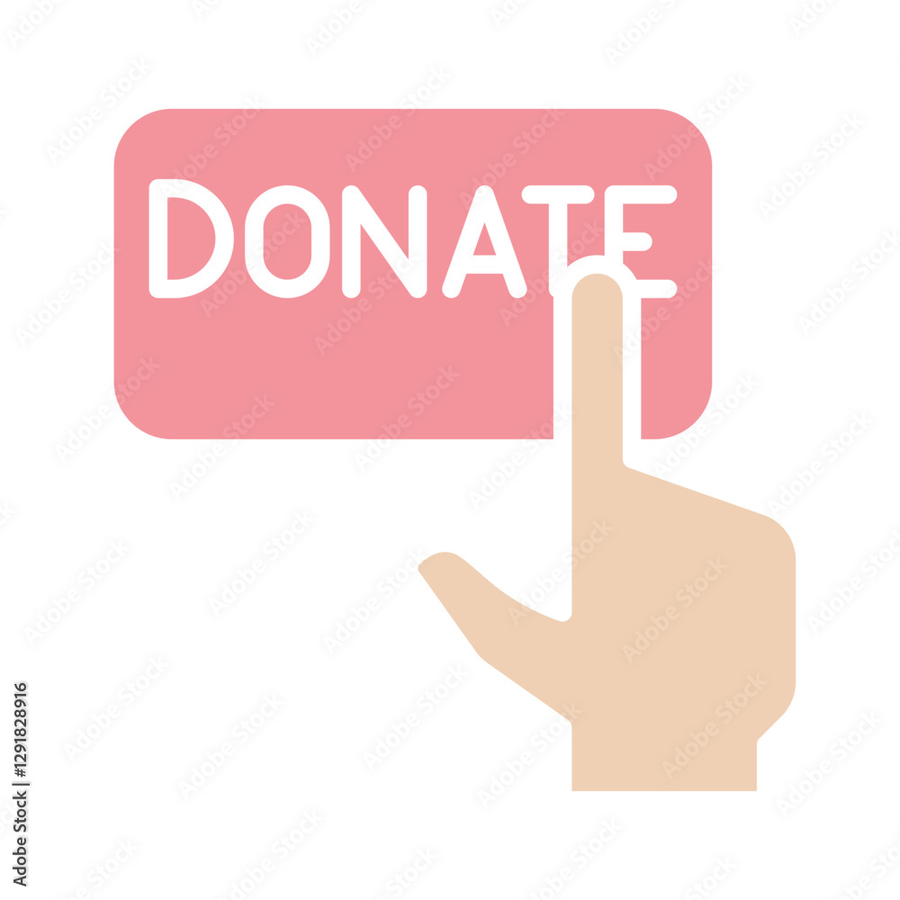 Online donation icon in flat color style Online donation icon in flat color style