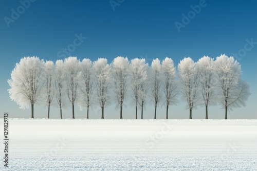 Winter Landscape With Frosted Trees in a Tranquil Snowy Setting