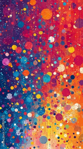 Colorful Abstract Artwork Featuring Diverse Dots in Various Sizes and Hues Cr...